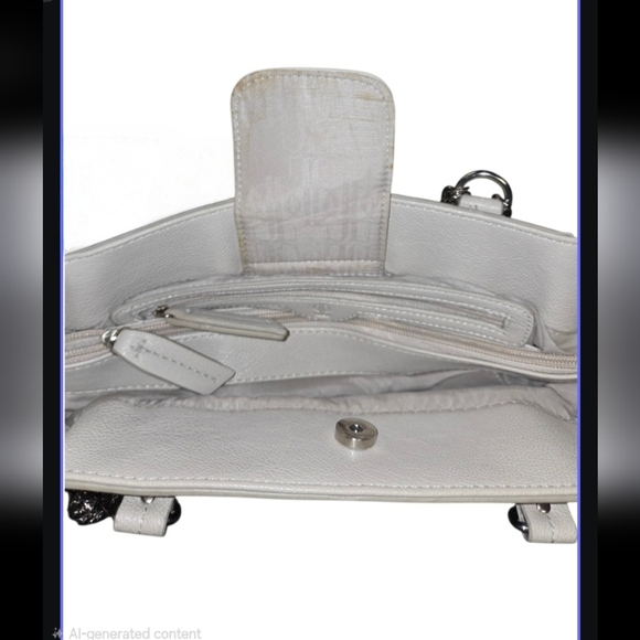 JLO Gray Faux Snakeskin Hobo/Satchel Bag Silvertone Chain Link Shoulder Straps - Picture 13 of 13